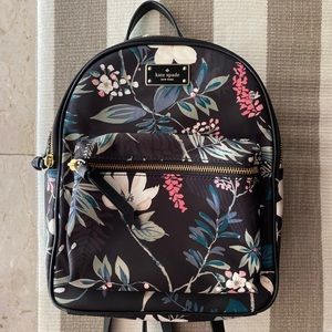 Kate Spade Tropical Floral Black Mini Backpack
